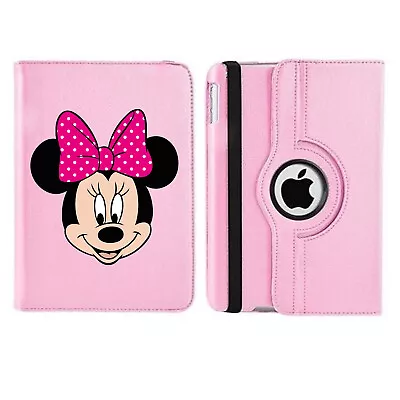 Minnie Mouse Face Personalised Rotating Case Cover For Apple IPad Tablets • £23.70