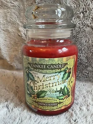 Yankee Candle Large Jar  Merry Christmas” Limited Edition Eu Version 2012 • £35