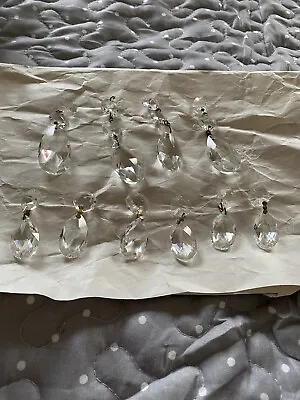 10 X Vintage Chandelier Crystal Drops - 5 CM  X 6 DROPS  7.5 CM X 4 DROPS • £10.99