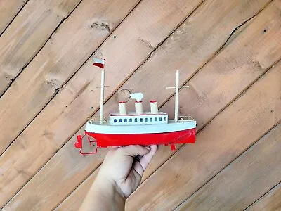 Vintage Stoudt Prewar German Tin Toy Wind Up Boat 10  • $165
