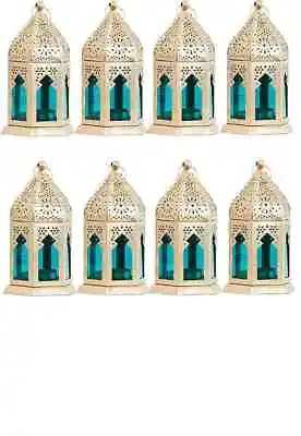 Moroccan Antique Moksha Hanging Lantern Lamp Tealight Candle Holder - Set Of 8 • $329