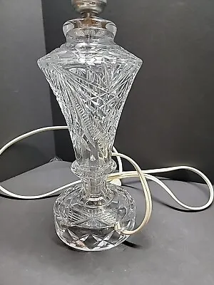  Waterford? Clear Cut Crystal Lamp 12.25  From Bottom To Top Of Socket  • $45