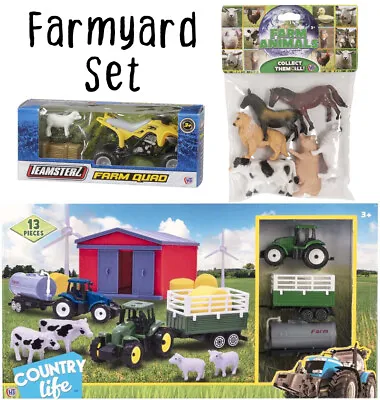 £21.99 • Buy Farmyard Playset 20 Piece - Kids Toddler Childrens Toy Play Set Animals Tractor