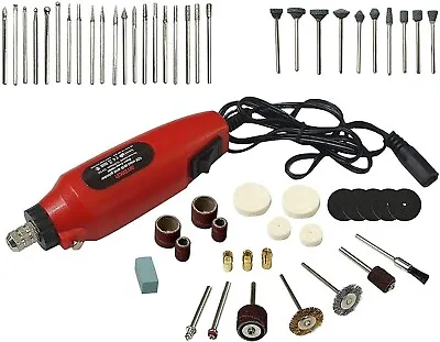 60pc Grinder Engraver Tool Mini Drill And Bit Set Diy Craft Kit Sanding • £13.79