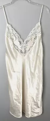 $43.69 • Buy Vintage Val Mode Lingerie Womens Lace Slip Dress Negligee USA Satin  S Ivory