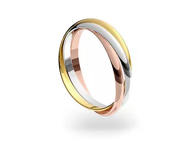 9ct 3 Colour Gold 2mm Russian Wedding Ring. Sizes From  F-Z • £225