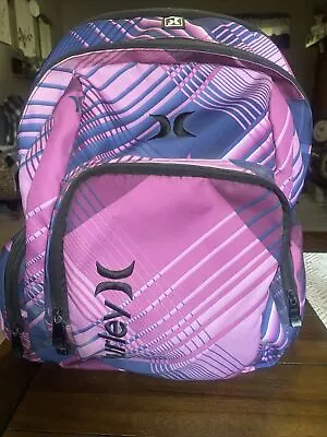 Hurley Skater Backpack Pink/ Blue Book School Bag Large Size Lots Of Pockets • $14
