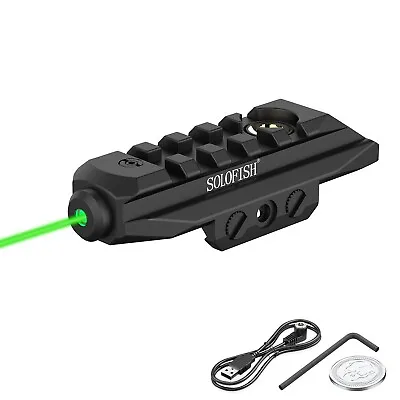 SOLOFISH Dual Picatinny Rail Green Laser Sight With Mageetic USB For Guns Rifle • $28.99