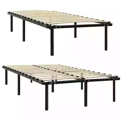 Bed Frame Black Metal Bedroom Dorm Guest Room Furniture Multi Sizes VidaXL • £73.99