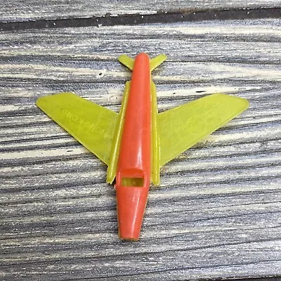 Vintage Plastic Airplane Orange Yellow Wings 2”  • $12.50