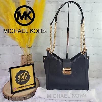 Michael Kors Whitney Quilted Small Chain Shoulder Tote Black Leather • $125