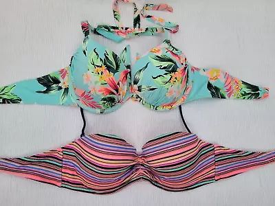 LOT 2 Victoria's Secret & H&M 34C Padded Swim Bikini Pushup Top Bra Bandeau • $6.99