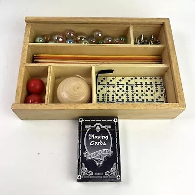 Vintage Classic Games Compendium Wooden Box 6 Games • £20