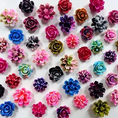 3D Nail Art Fimo Polymer Clay Flowers  Roses  Pink White Mix Embellishment Craft • £1.99