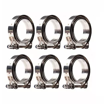 6X 3  Inch V-Band Flange&Clamp Kit For Turbo Exhaust Pipes Stainless Steel • $64.99