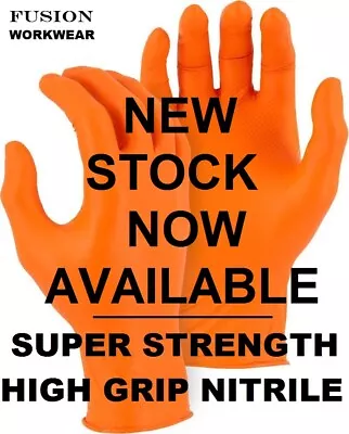 Orange Mechanics Glovesdisposable Nitrile Gloves.grip.super Toughworkcardiy • £1.99