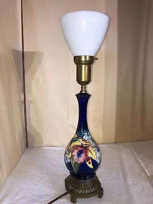 Moorcroft Pottery Lamp Orchid And Spring Flowers-Bearded Iris-Mid 20th Century • $795