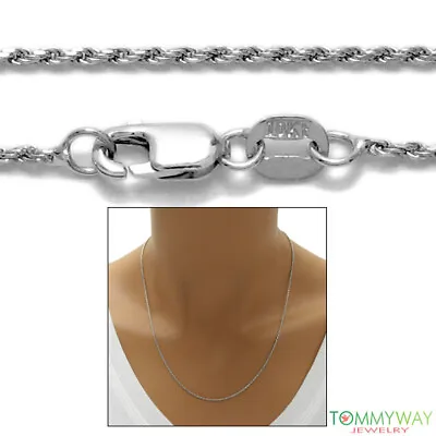 10K Gold Diamond Cut Rope Chain Necklace 1mm 2.5mm Or 2mm • $129.98
