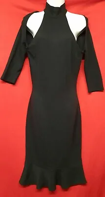 Dolce & Gabbana D&G Black Bodycon Halter Neck Ruffle Dress - 32 Chest 28 W • £49.99