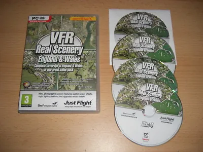 £17.99 • Buy VFR REAL SCENERY England & Wales Vol 1 2 3 & 4 Complete Set Pc DVD Add-On FSX