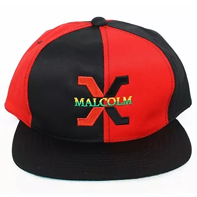 Vintage 90s Era Malcolm X Snapback Hat Cap Bulls Pinwheel Martin Luther NEW • $24.99