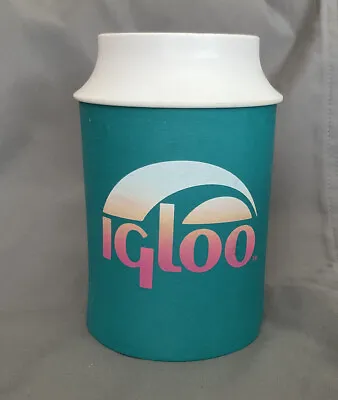 Vintage 80's IGLOO Can Cooler Koozie Beer Drink Holder Coozie Blue Green Teal • $14.85