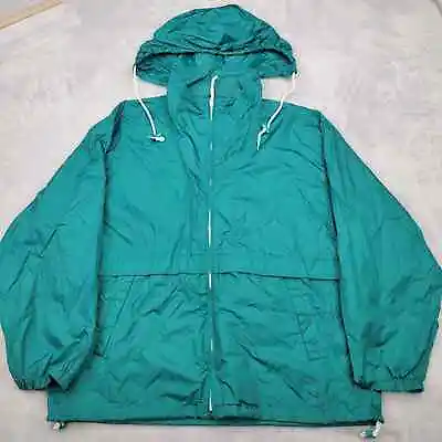 Woolrich Jacket Mens Large Zip Windbreaker Rain Coat Vented Caped Vintage Adult • $15