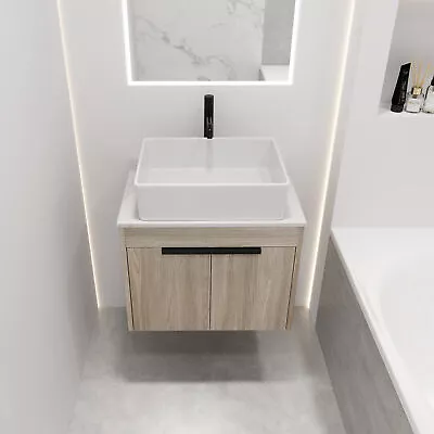 24 Modern Design Float Bathroom Vanity With Ceramic Basin Set& Soft Close Door • $384.11