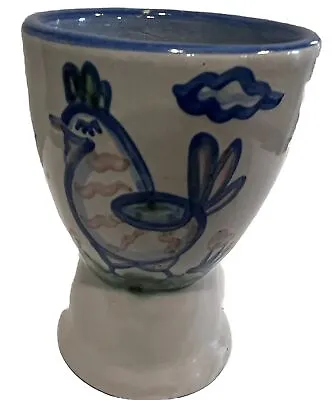 MA Hadley Chicken Themed-Egg Cup Pottery “ The End “ - Large 4” - Vintage Signed • $17.99