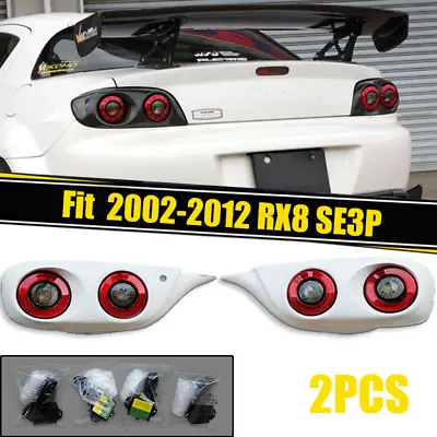 White FRP LED Rear Tail Lights Brake Lamps W/Wiring Fit 2002-2012 Mazda RX8 SE3P • $309.99