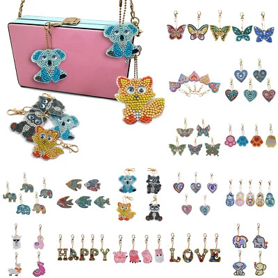 $11.64 • Buy 5D DIY Diamond Painting Key Ring Chain Keyring Handmade Pendant Art Key Ring