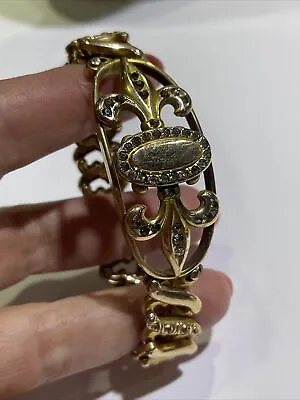 Vintage Gold Filled Carmen DFB Co. Sweetheart Stretch Fleur De Lis Bracelet • $149
