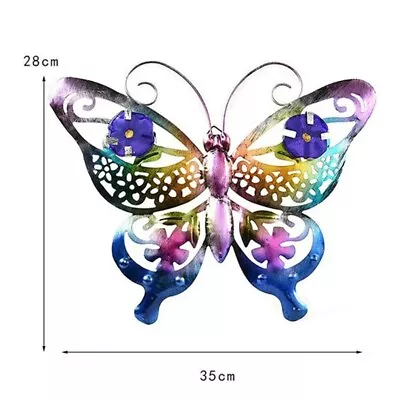 35cm Butterfly Large Colorful Metal Butterflies Wall Art Outdoor Garden Decor UK • £8.36