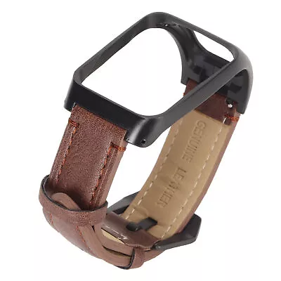 Watch Band Leather Watch Strap With Protector Case For TOMTOM Runner3(Brown NOW • $20.19