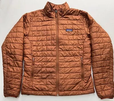 Patagonia Nano Puff Jacket Mens  Burnt Orange Primaloft Size Medium • $74.99