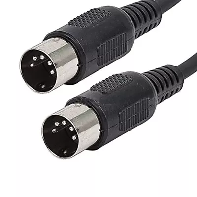 10FT 5 Pin MIDI DIN Male To Male Plug PC Computer Music Audio Cable Cord Black • $13.49