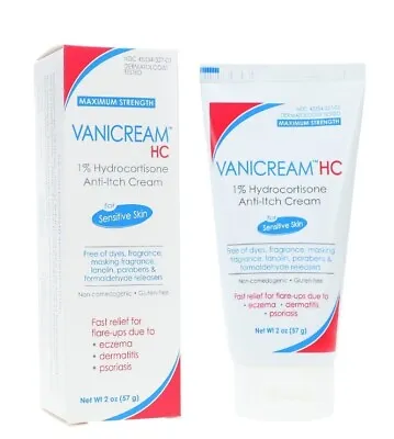 New Vanicream 1% Hydrocortisone Anti-Itch Cream Dermatologist Tested 2 Ounce • $13.99