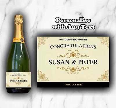 £2.79 • Buy Personalised Prosecco Label Champagne Wine Birthday Wedding Sticker ANY TEXT