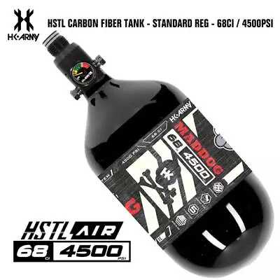 Maddog HK Army HSTL 68/4500 Carbon Fiber HPA Compressed Air Paintball Tank Black • $169.95