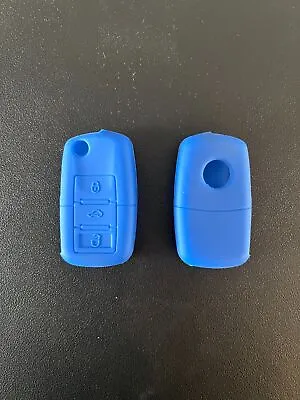 Volkswagen Key Fob Case Cover 3 Button Blue Key Holder Vw Gti Golf Passat • $5.95