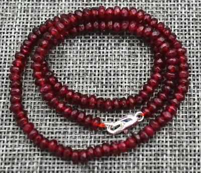 2x4mm Faceted Red Garnet Handmade Gemstone Necklace 16/18/20/24/28/35'' • $3.50