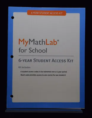 NEW MyMathLab For School 6yr Printed Student Access Kit My Math Lab Online • $29.95