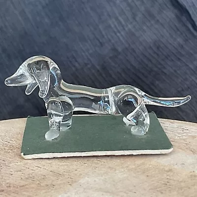 Miniature Blown Glass Dachshund Art Glass Weiner Dog Vintage GIFT Cuteness! • $9.85