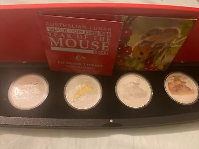 2008 Year Of The Mouse Australian Lunar Series 2 Set Typeset Collection 4 Coins • $299