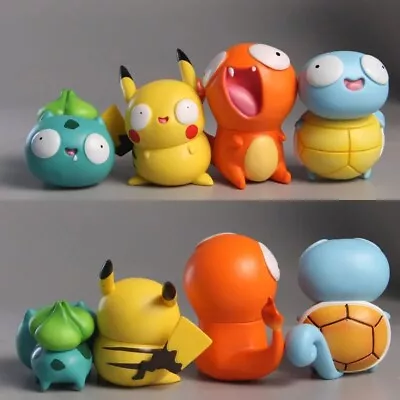 NEW Pokemon 4 Pack 10cm Figures Cutes Yusan Silly Toys Pikachu Bulbasaur Squirtl • $24