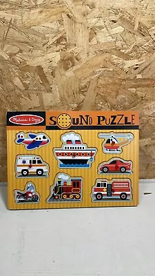 Melissa & Doug Vehicles Sound Puzzle Kids Wooden Puzzles For 2 Year Olds Baby  • £8.24