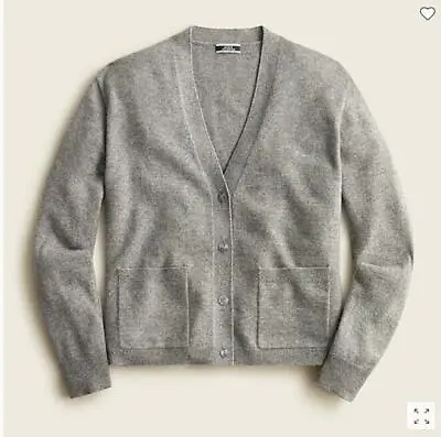 NWT Jcrew Relaxed-fit Cashmere Cardigan Sweater ~size:SML~Hthr Ash &HTHR STONE • $139.99