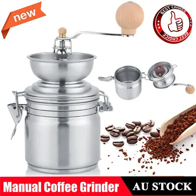 Stainless Steel Manual Coffee Bean Spice/Nuts Grinder Grinding Mill Hand Tool • $23.99