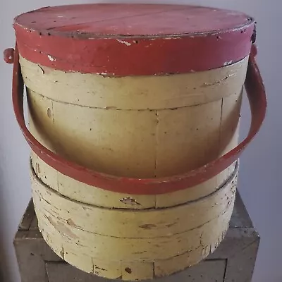 Wonderful Antique Lidded Firkin Awesome Color Old Paint Nr Aafa  • $119.99