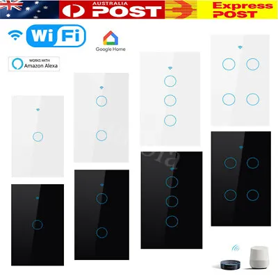 $21.79 • Buy WiFi Switch Smart Home Touch Light Wall Panel Work For Alexa 1/2/3/4 Gang AU
